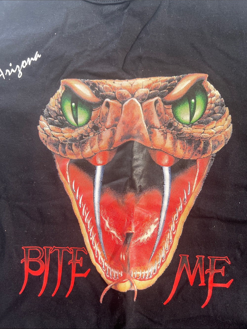 Gildan Black Tank with Vivid Snake Head Graphic and Red Text